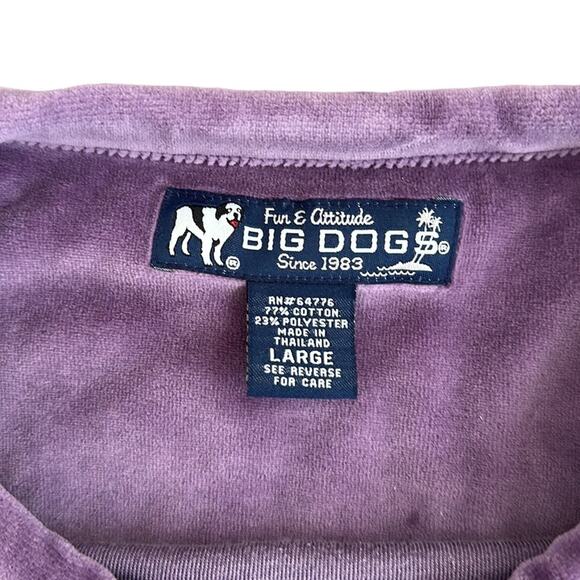 Big Dogs Talk To The Paw Velour Crewneck Pullover Sweatshirt Purple Women’s Lg - Picture 3 of 6